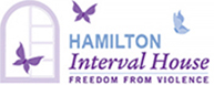Logo of Hamilton Interval House -"Freedom From Violence" The logo also links to the organization's website.